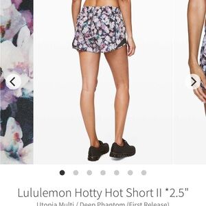 Lululemon Hotty Hot Short II Size 4 tall 3.5”
Inseam Floral Lined Running Shorts